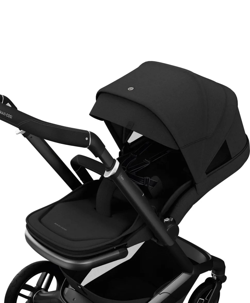 Maxi Cosi Fame Premium Pushchair Bundle with Pebble 360 Pro 2 Car Seat & Base – Black with Black Wheels