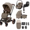 Maxi Cosi Fame Pushchair Bundle with Pebble 360 Pro² Car Seat (7 Pieces)- Truffle with Brown Wheels
