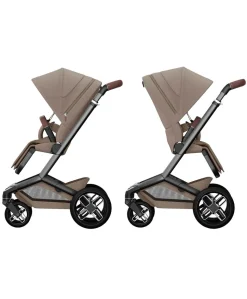 Maxi Cosi Fame Pushchair Bundle with Pebble 360 Car Seat (6 Pieces) - Truffle with Black Wheels