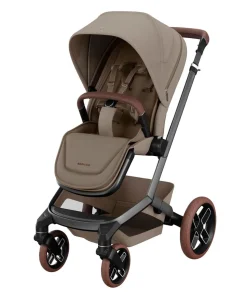 Maxi-Cosi Fame Pushchair & Carrycot - Truffle with Brown Wheels
