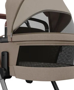 Maxi-Cosi Fame Pushchair & Carrycot - Truffle with Brown Wheels
