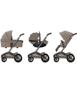 Maxi-Cosi Fame Pushchair & Carrycot - Truffle with Black Wheels