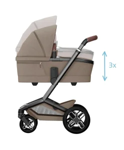 Maxi-Cosi Fame Pushchair & Carrycot - Truffle with Black Wheels