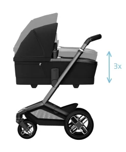 Maxi-Cosi Fame Pushchair & Carrycot - Black with Black Wheels