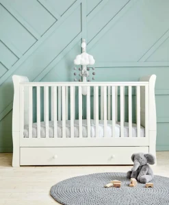 Mia Cotbed & Luxury Hybrid Twin Mattress Bundle - White