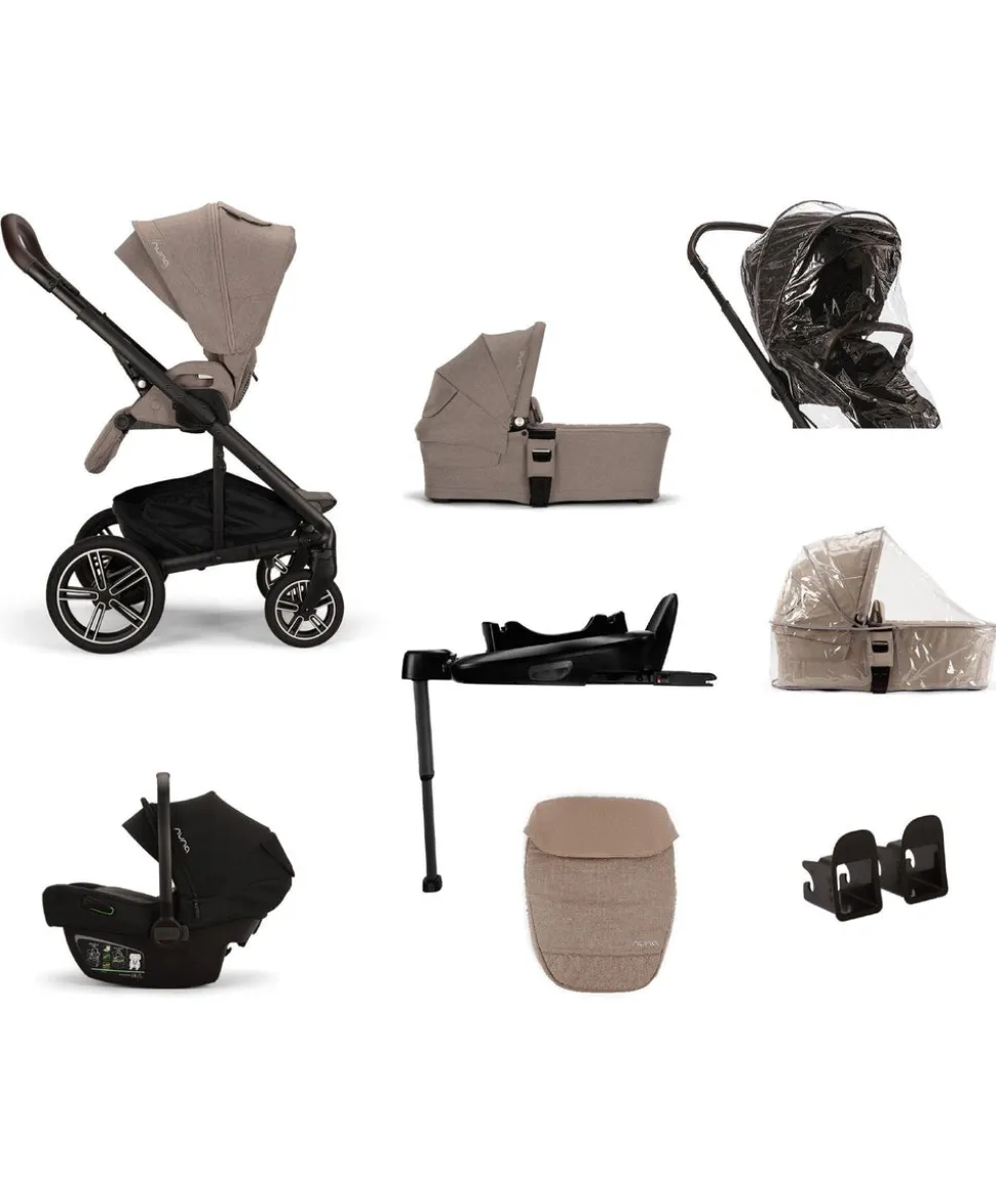 Nuna Mixx Next Pushchair 5 Piece Travel Bundle with PIPA Next Car Seat & Base - Cedar