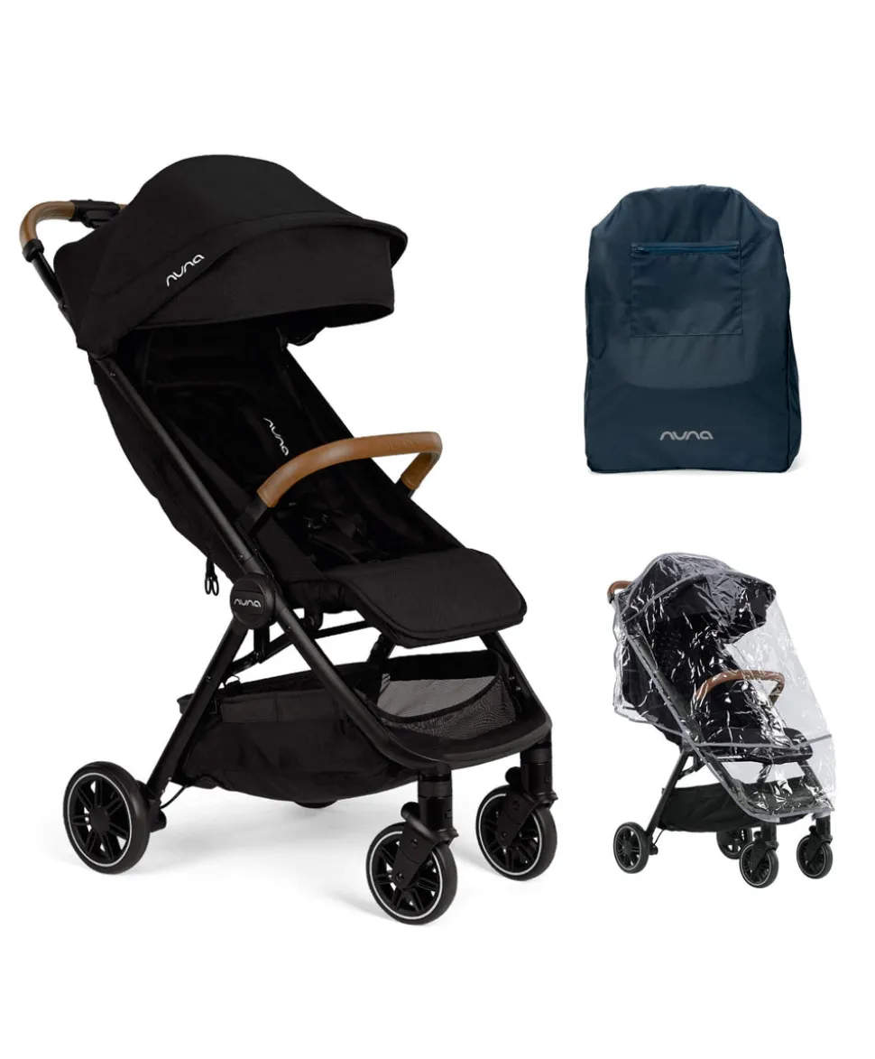 Nuna TRVL Pushchair with Travel Bag & Raincover - Caviar