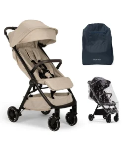 Nuna TRVL Pushchair with Travel Bag & Rain Cover - Biscotti