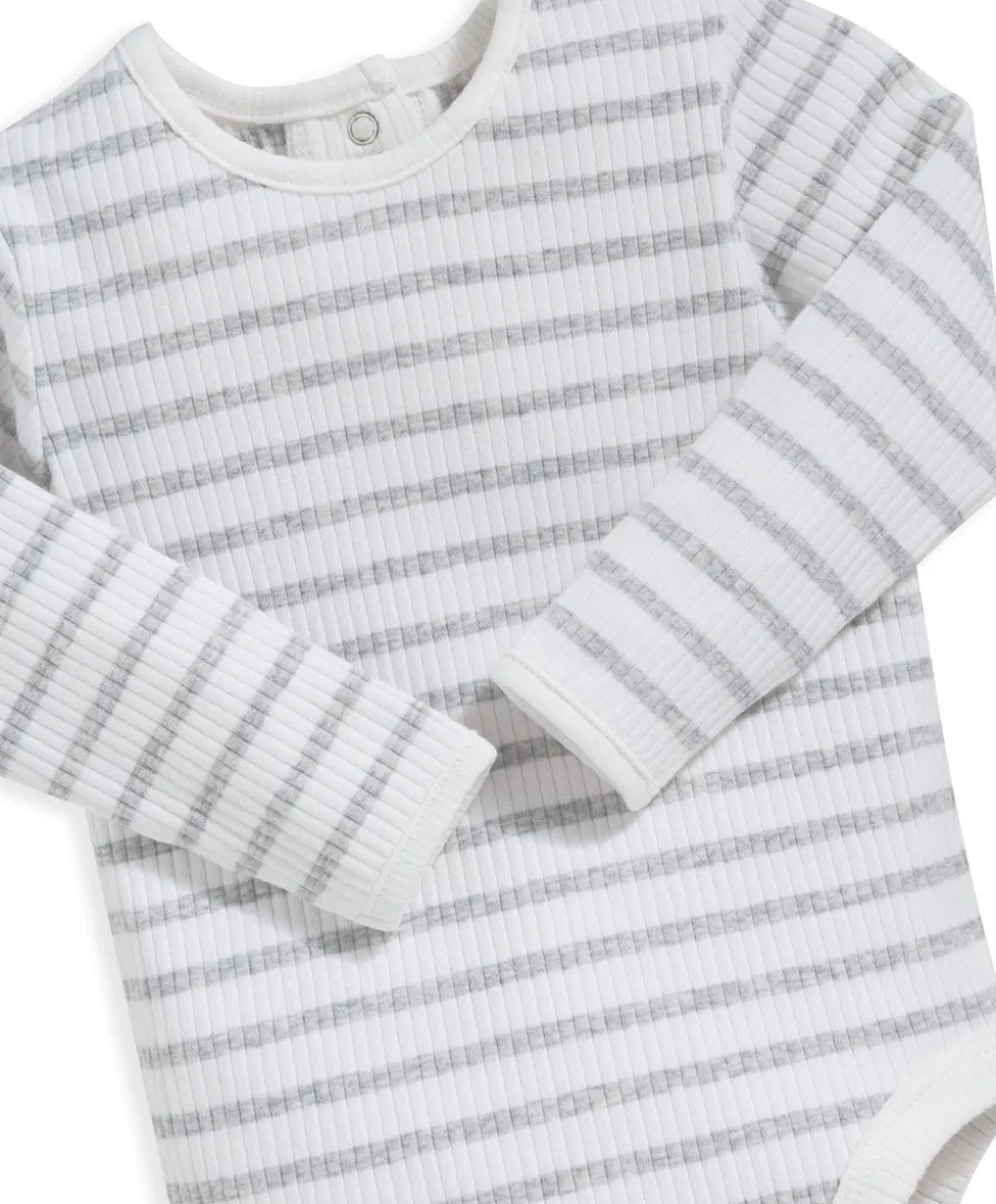 Organic Cotton Ribbed Bodysuit - Stripe