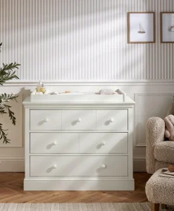 Oxford 2 Piece Cotbed Set with Dresser Changer - White