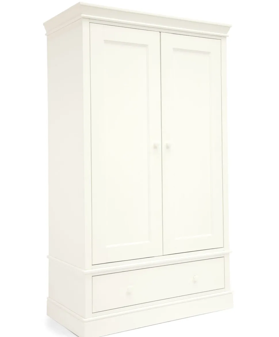 Oxford Nursery Wardrobe with Storage Drawer - White