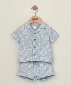 Palm Shirt & Shorts Outfit Set