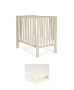 Petite Cot Bundle with Essential Airflow Fibre Mattress - Cashmere