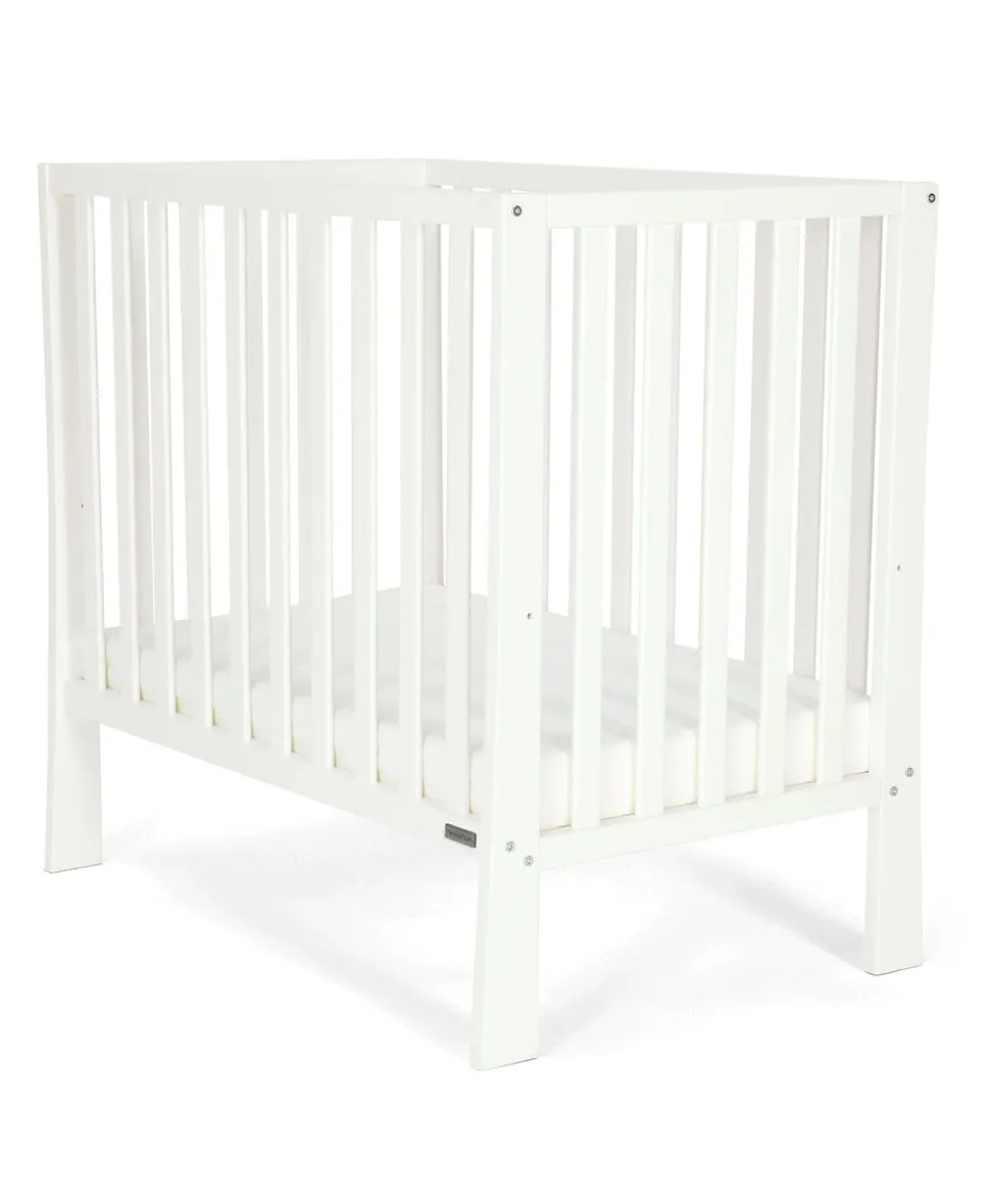 Petite Cot Bundle with Essential Pocket Spring Mattress (4 Pieces) - Pure White