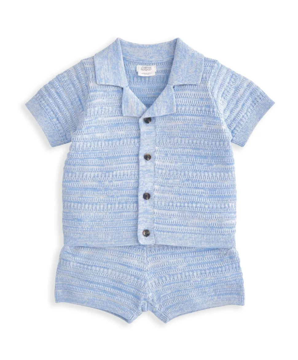 Polo Top & Shorts Set (2 Pieces) - Navy