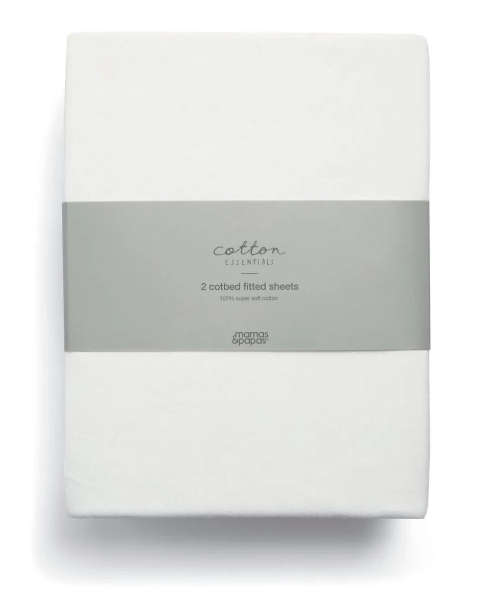 Premium Dual Core+ Cotbed Mattress & Fitted Sheets (2 Pack) - White