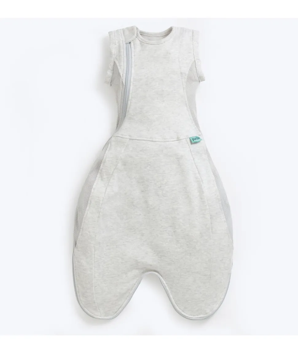 Purflo Swaddle to Sleep Bag 0-4 Months (0.5 Tog) - Minimal Grey