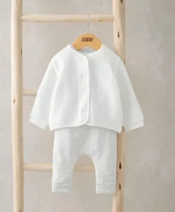 Quilted Jacket, Bodysuit & Leggings - White