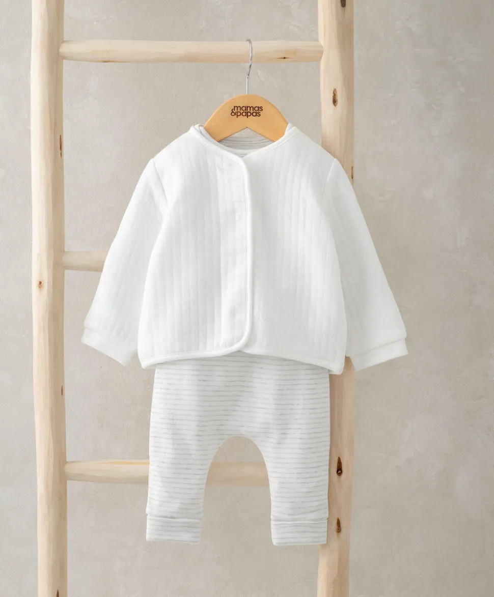 Quilted Jacket, Bodysuit & Leggings - White