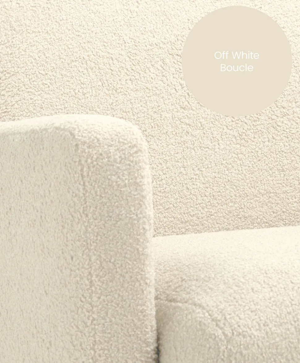 Royton Nursing Chair & Footsool Set - Off White Boucle