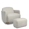 Royton Nursing Chair & Footsool Set - Silver Woven