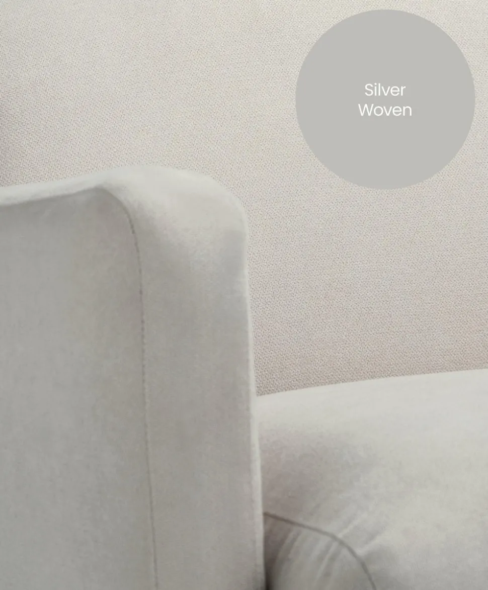 Royton Nursing Chair & Footsool Set - Silver Woven