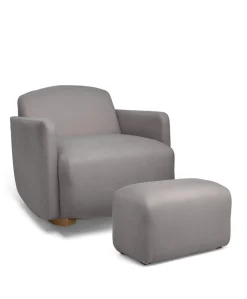 Royton Nursing Chair & Footsool Set - Grey Woven