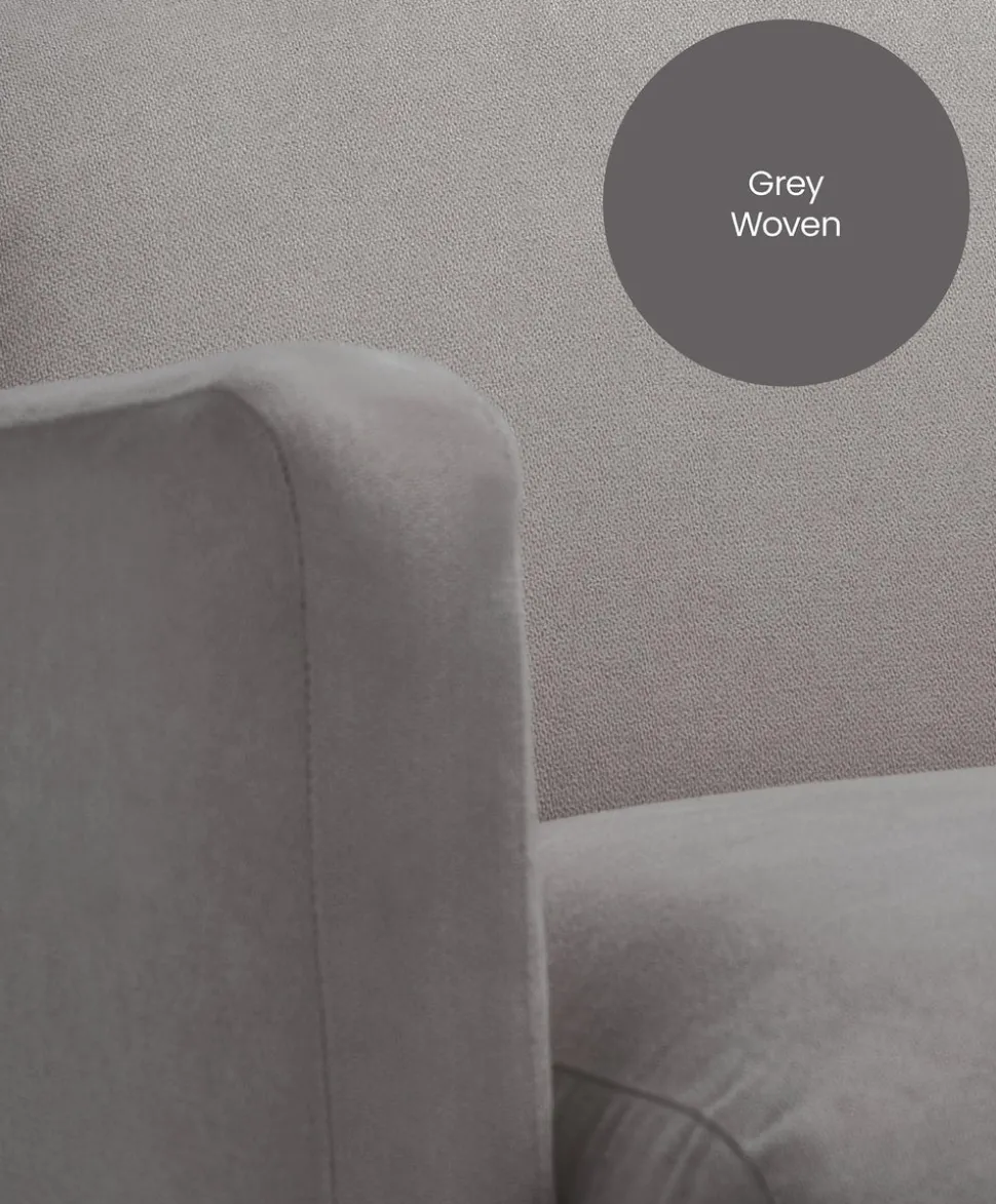 Royton Nursing Chair & Footsool Set - Grey Woven