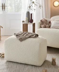 Royton Nursing Chair & Footsool Set - Oyster Chenille Boucle