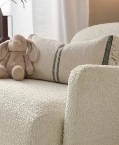 Royton Nursing Chair & Footsool Set - Oyster Chenille Boucle