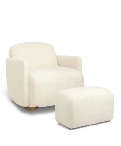 Royton Nursing Chair & Footsool Set - Sandstone Textured Weave