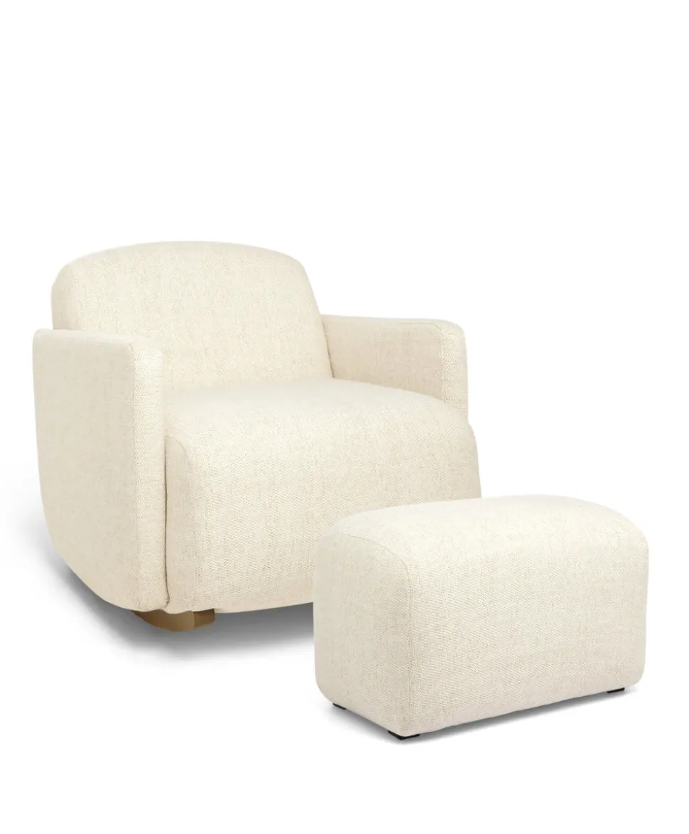 Royton Nursing Chair & Footsool Set - Sandstone Textured Weave