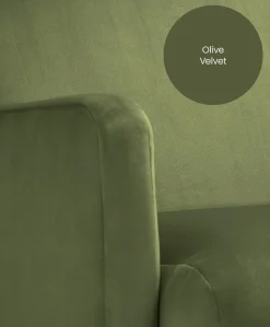 Royton Nursing Chair & Footsool Set - Olive Velvet