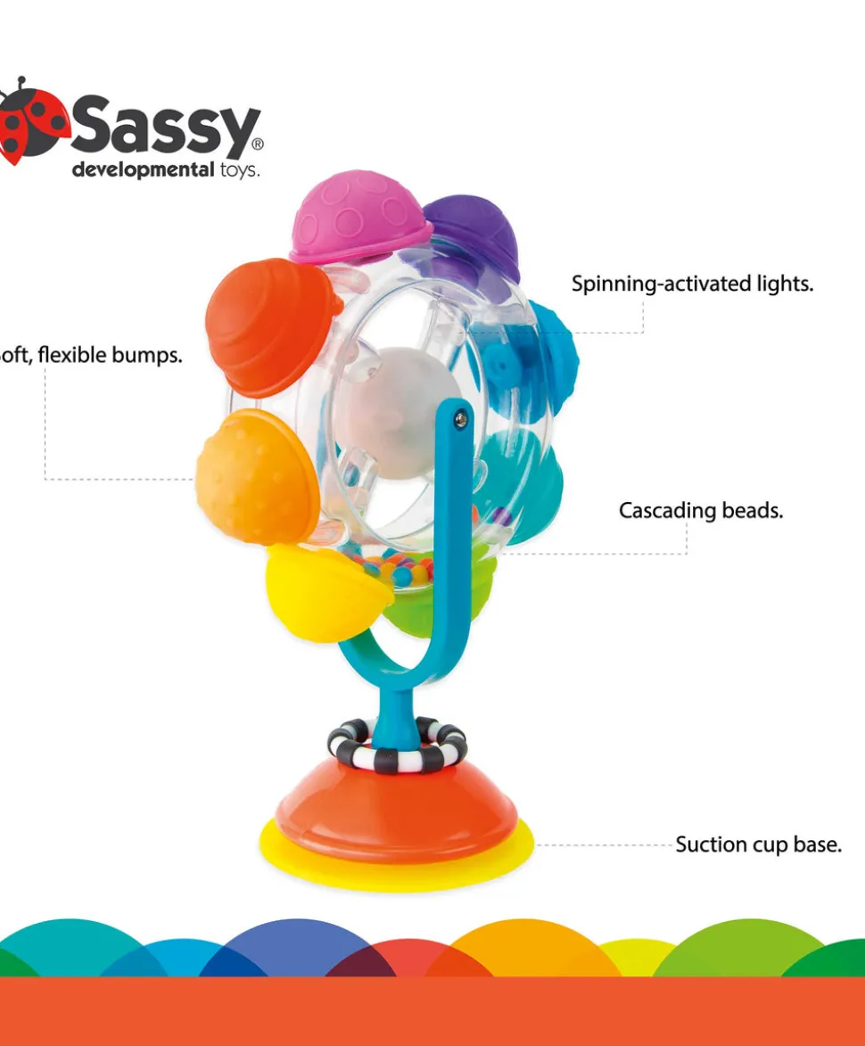 Sassy Light-Up Rainbow Reel Spinning Developmental Tray Toy