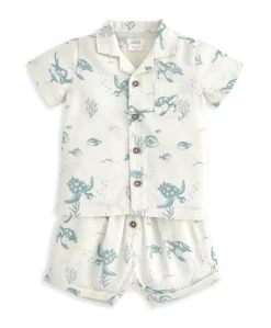 Shirt & Shorts Set (2 Pieces) - Turtle Print