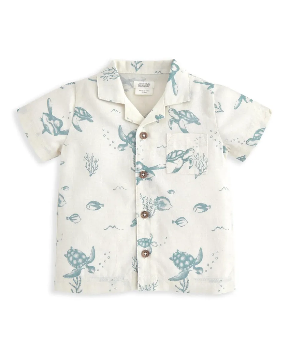 Shirt & Shorts Set (2 Pieces) - Turtle Print