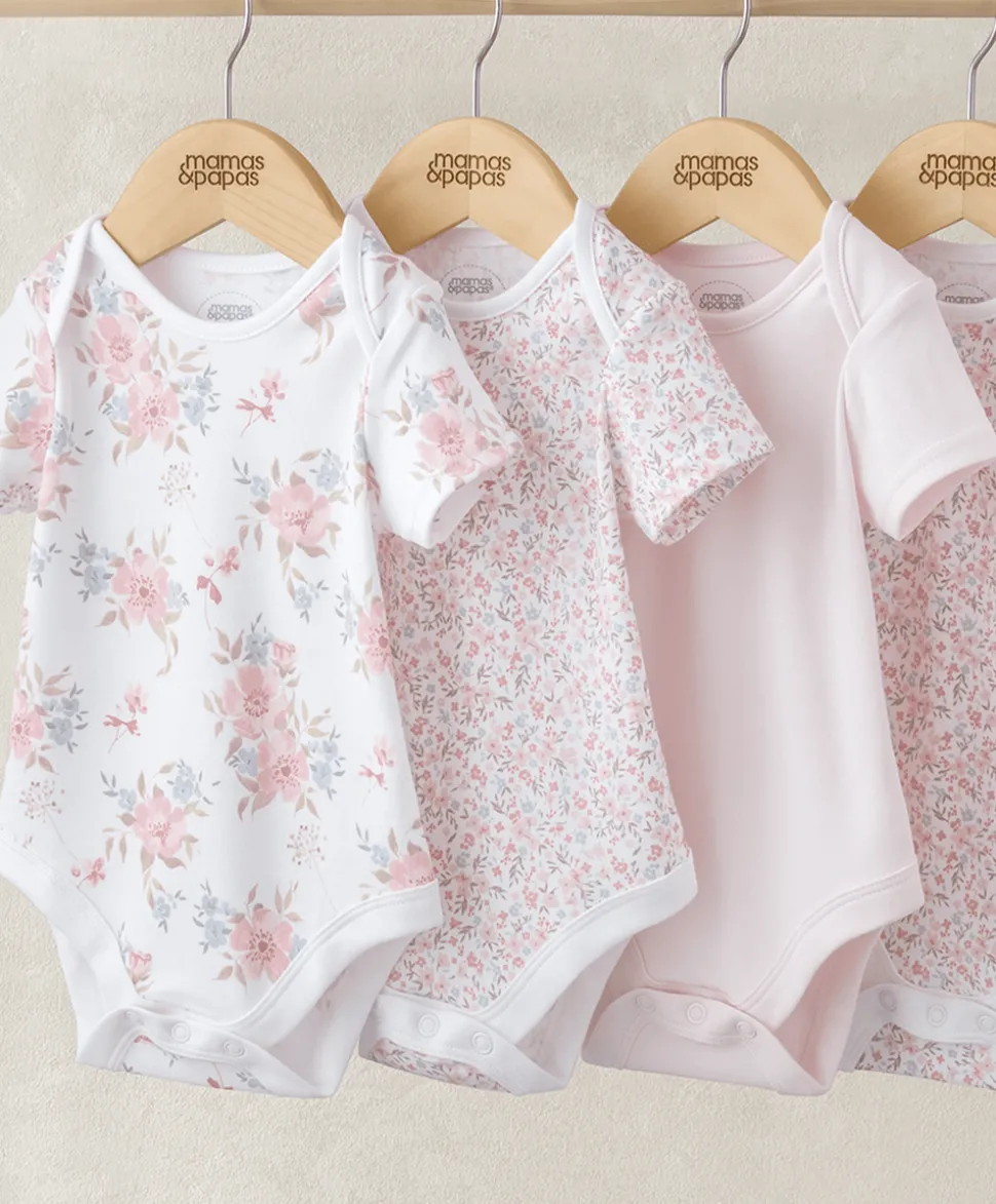 Short Sleeve Bodysuits (Pack of 5) - Floral