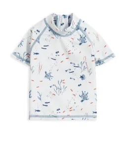 Short Sleeve Rash Top Swimwear - Blue