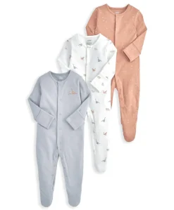 Sleepsuits (Pack of 3) - Dino Print