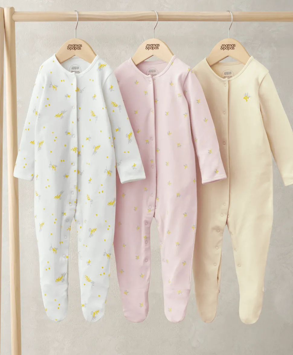 Sleepsuits (Pack of 3) - Lemon Print