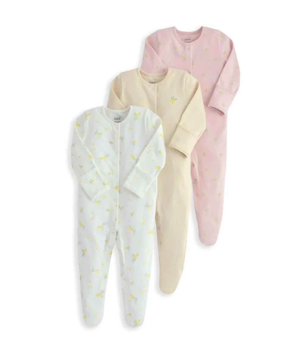 Sleepsuits (Pack of 3) - Lemon Print