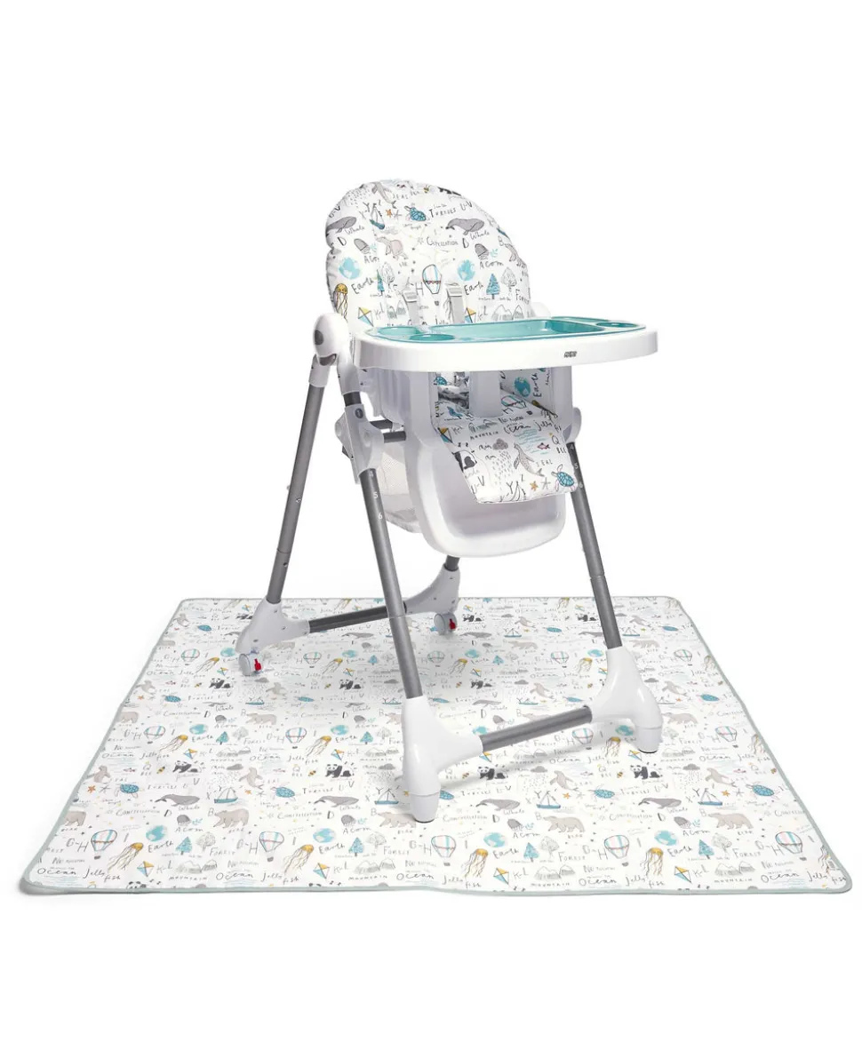 Snax Highchair & Weaning Splash Mat Bundle - Happy Planet