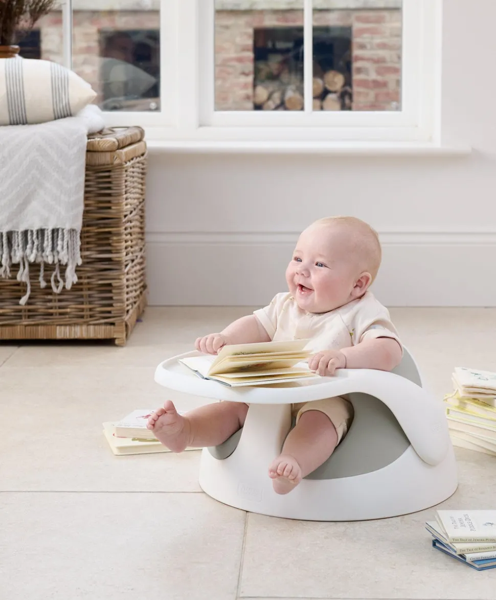 Snug Floor Seat with Activity Tray - Pebble Grey