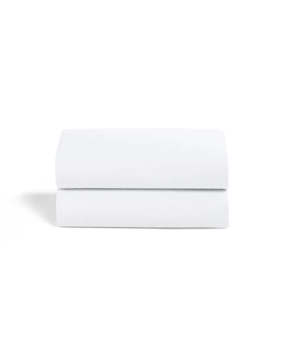 Snuz Moses Basket/Pram 2 Pack Fitted Sheets - White