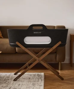 SnuzBaskit Moses Basket & Stand - Graphite/Walnut
