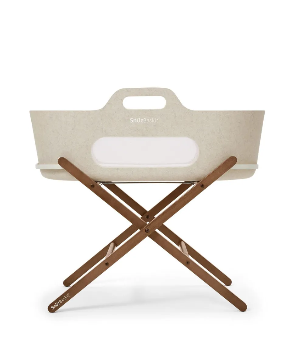 SnuzBaskit Moses Basket & Stand - Barley/Walnut