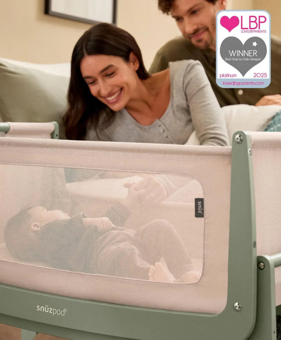 SnuzPod 5 Bedside Crib - Sage