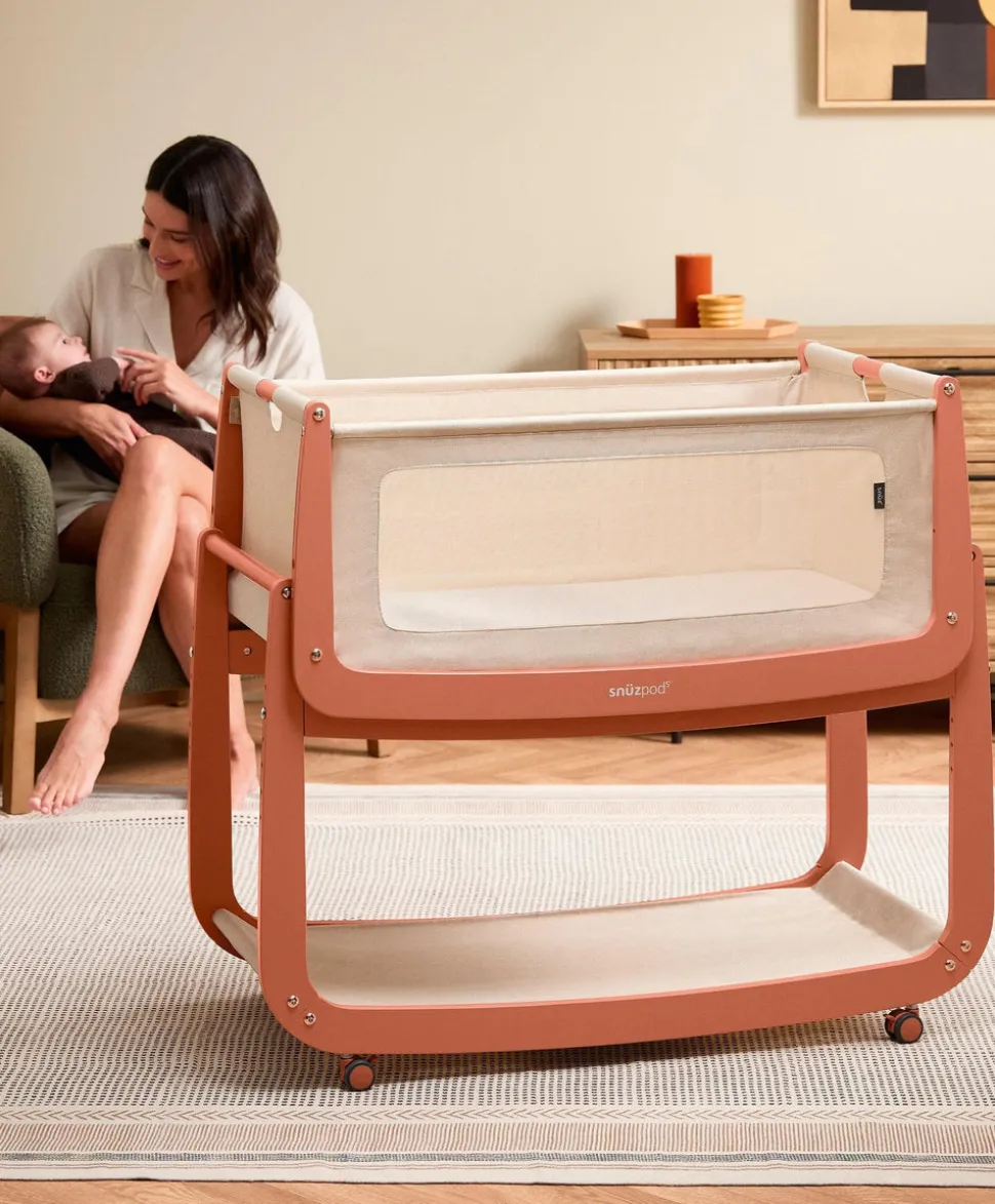 SnuzPod 5 Bedside Crib - Terracotta
