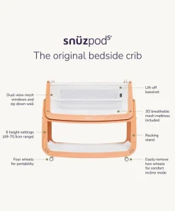 SnuzPod 5 Bedside Crib - Terracotta