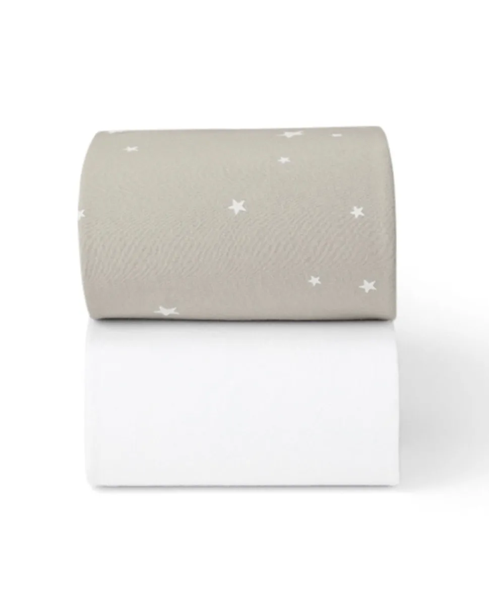 Snüz Twin Pack Cot & Cotbed Sheets - Grey Star